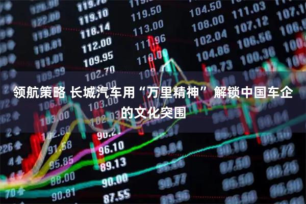 领航策略 长城汽车用“万里精神” 解锁中国车企的文化突围