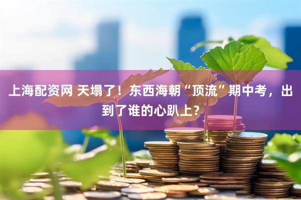 上海配资网 天塌了！东西海朝“顶流”期中考，出到了谁的心趴上？